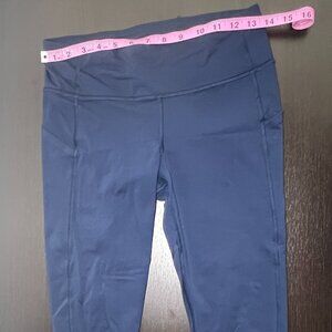 Women's lululemon Fast & Free Crop leggings w/ pockets - Navy Blue